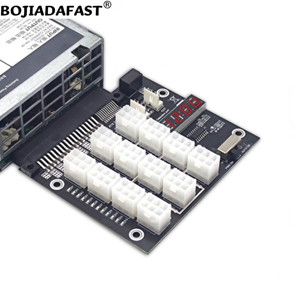 12 * PCI-E 6Pin Konnektör Bağl - 2400W Server Psu Breakout Board incelemesi ve fiyatı